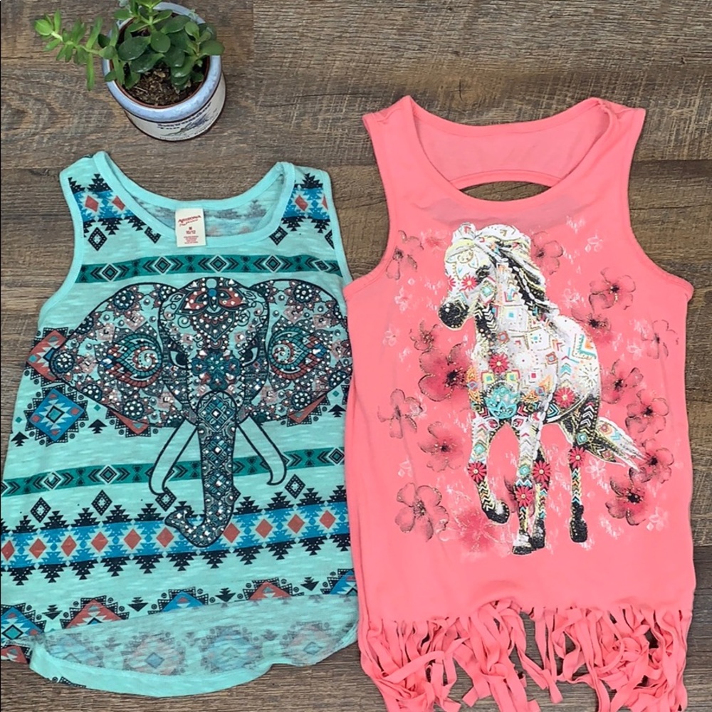 Girls tank tops Size Medium 10/12 Lot of 2